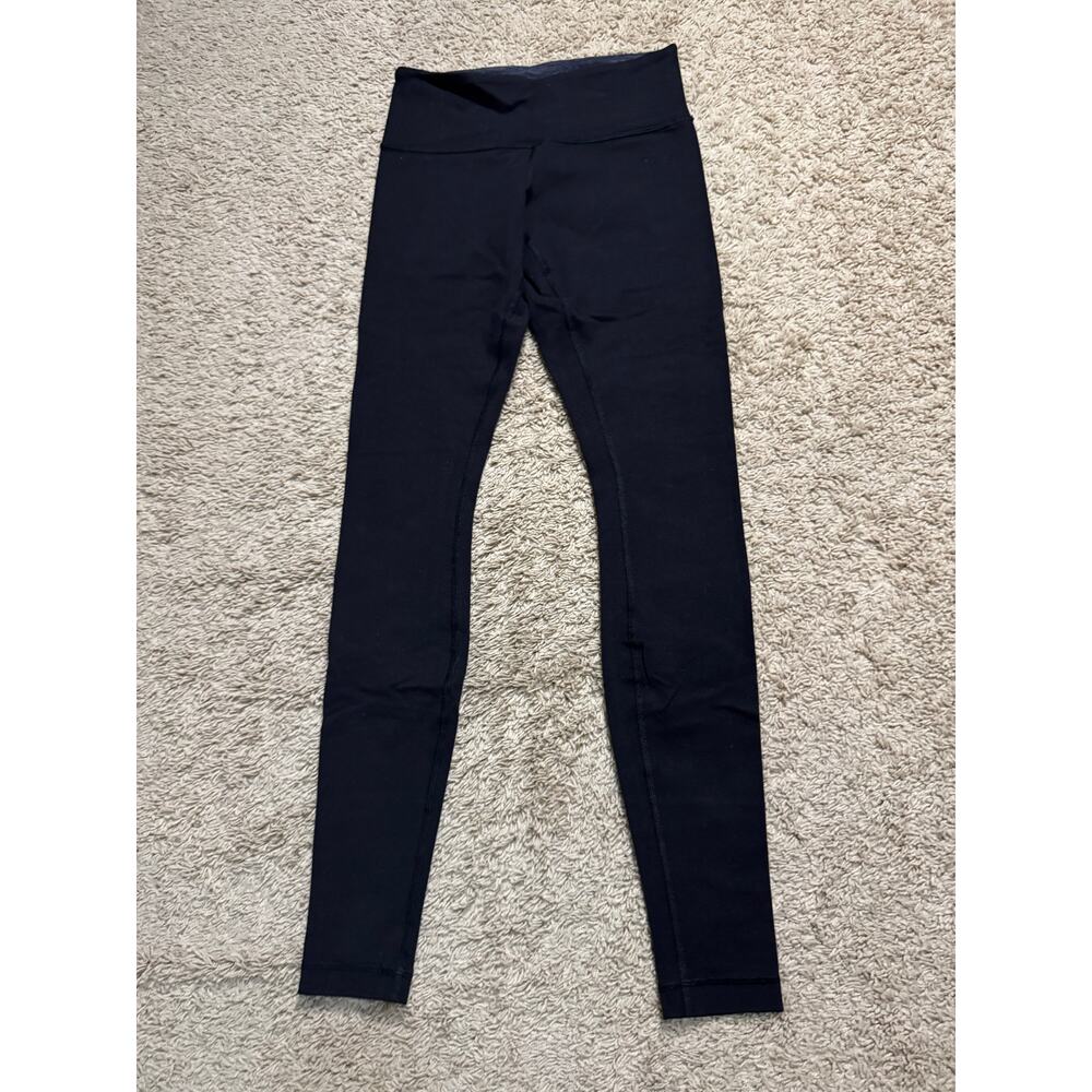 Lululemon Wunder Under Leggings Black Size 4 Mid-Rise Shimmery Fabric